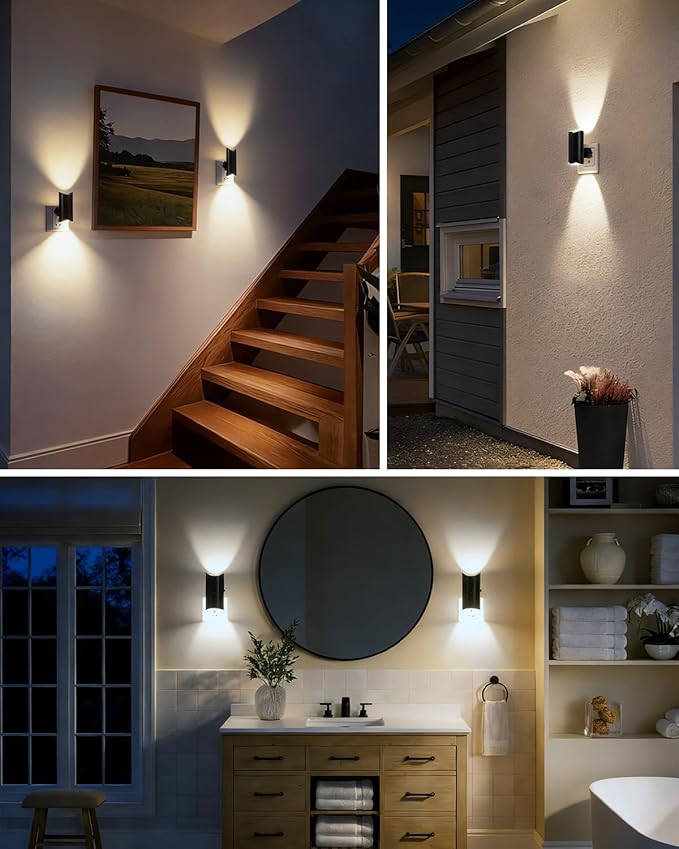 2 Pack Night Lights Plug into Wall, Modern LED Night Light Plug in, 0-100LM Adjustable Brightness, Dimmable Night Lights for Hallway Bedroom Stairway, White Light 6500K (White Light)