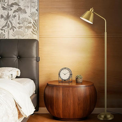 65.3" Floor Lamps for Living Room, Floor Lamp for Bedroom, Dual-Base Industrial Standing Lamp, Adjustable-Head Corner Lamp, Modern Tall Lamp, Living Room Light, Bulb Included, Glod