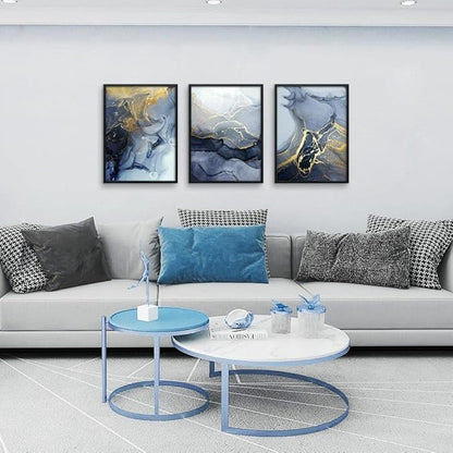 Black Framed Canvas Wall Art For Bedroom Abstract Wall Decor For Living Room Abstract Ink Paintings Wall Artworks Hang Pictures For Office Decor Bathroom Home Decorations Posters 12"X16" 3 Piece