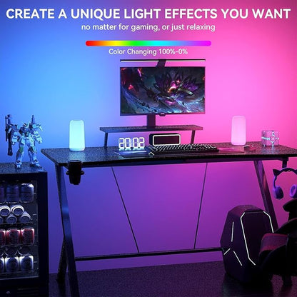 ROOTRO Touch Bedside Table Lamp, [Sleek Design & RGB Mode] 3 Way Dimmable Small Lamp for Bedroom, LED Lamp with Warm White Lights, Multi-Color Smart Nightstand Lamp for for Living Room Home Gifts