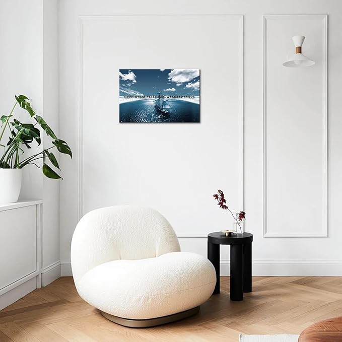Jumong Motivational Wall Decor Canvas Print SMOOTH SEAS NEVER MADE A SKILLED SAILOR Inspirational Office Wall Art Motivational Posters Inspirational Wall Art for Office Decor