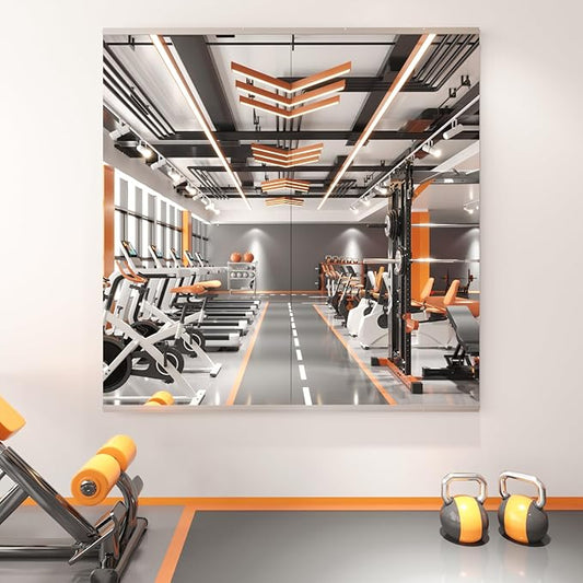 Peegel Home Gym Mirror - 48''x24''(2PCS) Large Frameless Tempered Glass Workout Mirrors for Home Gym Wall,Yoga,Garage,Dance