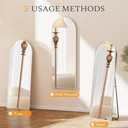 NEWBULIG Full Length Mirror, Full Body Floor Mirror with Aluminum Alloy Thin Frame, Wall or Standing Mirror for Bedroom, Living Room, Dressing Room