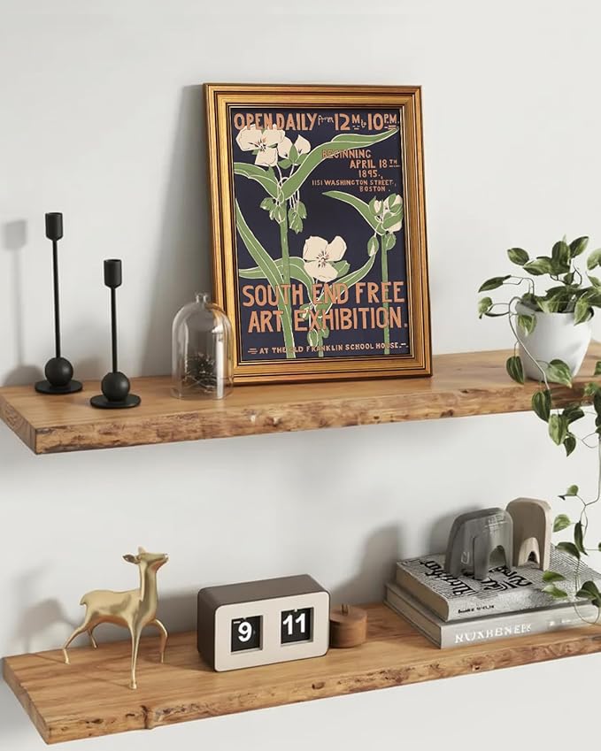 VIYYIEA Vintage Nouveau Historical Wall Art Decor for Living Room Study, Aesthetic Botanical Floral Tradescantia Exhibition Poster Pictures,12x16inch,Gold Framed Canvas Prints Paintings