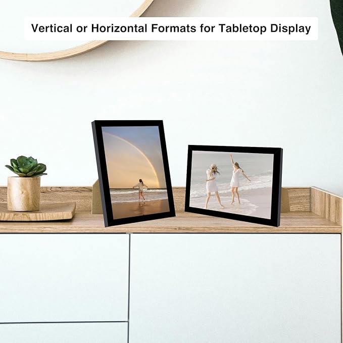 JCJMY 12 Packs 6x9 Picture Frames, Display 4x6 with Mat or 6x9 without Mat, Sturdy 6 by 9 Frames Bulk Set of 12 Collage Wall Decor Photo Frames Set for Wall and Tabletop, Black