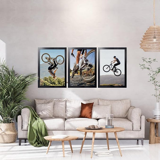 KTKDE 13x19 Picture Frame Black, Wall Gallery Poster Frames Wooden, Shatter Resistant Glass, Rectangle Photo Frame for Photos,Studio Hanging Posters & Art Prints