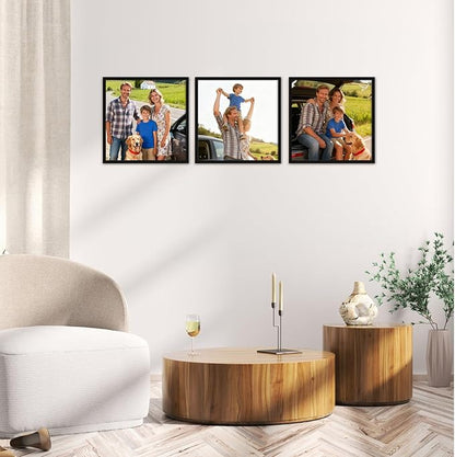 Hoikwo 18 Packs 12x12 Black Plastic Multi Picture Frames Set with Plastic Cover, for Family Photos, Artwork, Light Weight Bulk 12 by 12 Frames Pack for Wall Hanging, Stylish Picture Frames