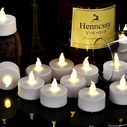 Flameless Tea Lights Candles, LED Battery Operated Electric Votive Fake Candles Realistic Flickering and 200+ Hours Long Lasting Bright for Celebrations Festivals (100 Pack, White)