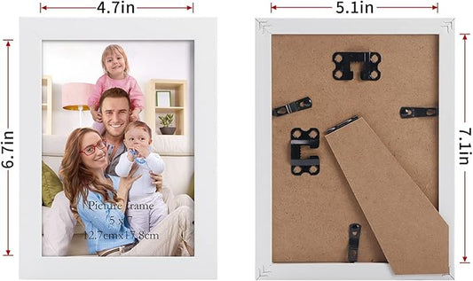 Giftgarden White 5x7 Picture Frame Pack of 12, Multi White Woodgrain 5 by 7 Photo Frames Bulk for Wall or Tabletop Display