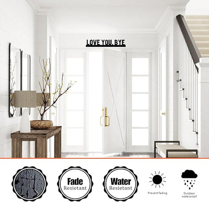 Love You Bye Sign, Metal Love You Bye Sign Above Door for Hallway Decor, You Bye Door Topper for Valentine's Gift