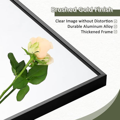 NicBex Full Length Mirror with Stand, 56"x19" Aluminum Alloy Frame Floor Mirror, Black, Shatter-Proof Glass - Free Standing, Leaning Against Wall or Wall-Mounted, for Bedroom Living Room Dressing Room