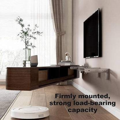 Floating TV Stand 87 Inch Wall Mounted TV Cabinet with 2 Drawers, TV Media Console with Flip-Down Door & Drawers for Living Room (Walnut, 86.6")
