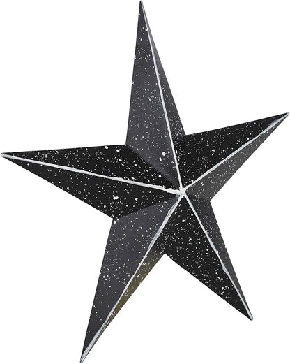 VHC Brands Patriotic Faceted Metal Star Wall Hanging, 12x12, Distressed Appearance, Charcoal Black, Independence Day Decor