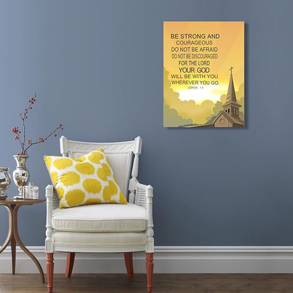 Christian Jesus Canvas Wall Art,Bible Verses Wall Decor, Wall Inspirational Quotes Framed Artwork for Church Living Room Bedroom,11"*15"(29x38cm)