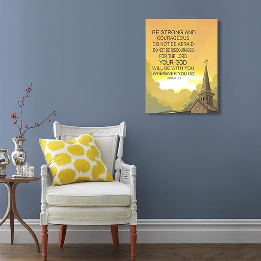 Christian Jesus Canvas Wall Art,Bible Verses Wall Decor, Wall Inspirational Quotes Framed Artwork for Church Living Room Bedroom,11"*15"(29x38cm)