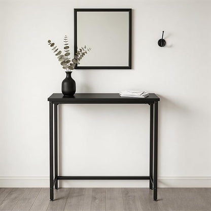 Narrow Entryway Console Table & Sofa Side Table - IndustrialHallway Table for Small Spaces, Behind Couch Table, Multi-Functional Living Room Bedroom Office,Black， 29.5" x 9.4" x 29.5"