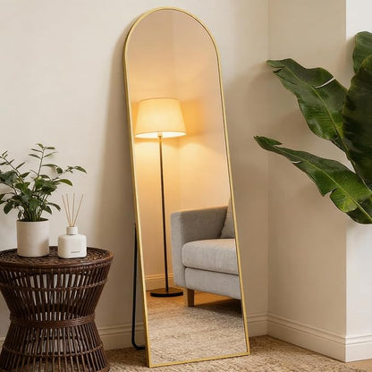 NEWBULIG Full Length Mirror, Full Body Floor Mirror with Aluminum Alloy Thin Frame, Wall or Standing Mirror for Bedroom, Living Room, Dressing Room