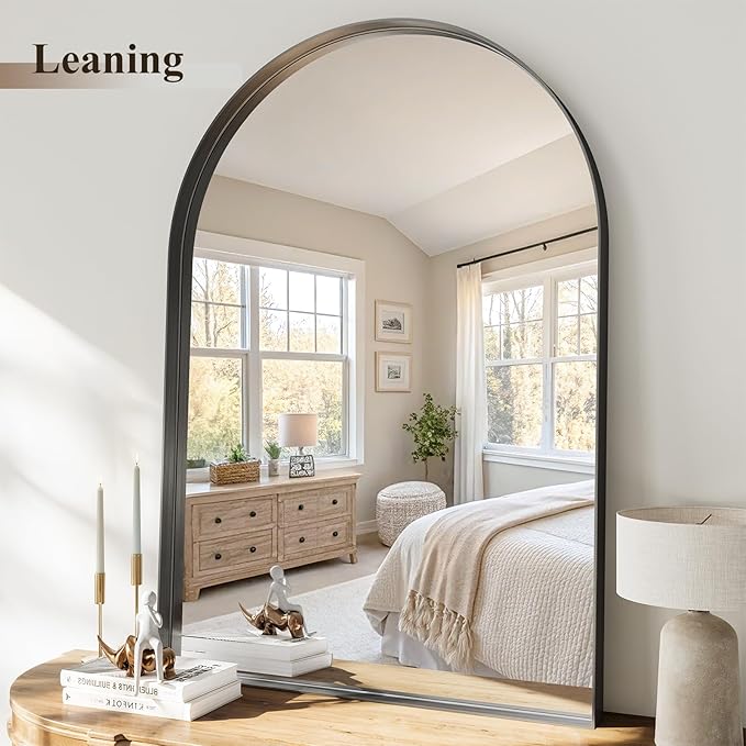 Arched Bathroom Mirror, 30"x36" Black Frame Mirror for Bathroom Sink, Bathroom Vanity Mirror with HD Tempered Glass, Bedroom, Living Room, Entry Way, Vanity