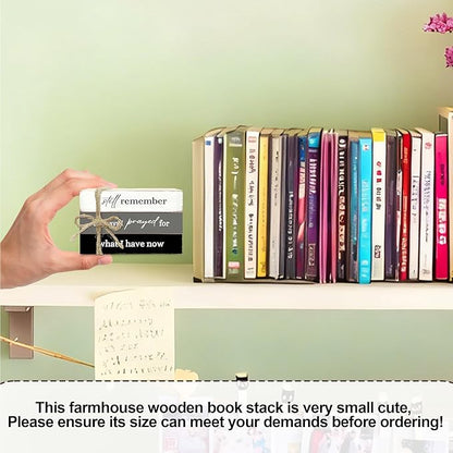 Decorative Books for Home Decor, Wood Book Stack for Table Decor, I Still Remember The Days I Prayed Decoration Books for Living Room Bookshelf Office, Farmhouse Stacked Books Decoration (L85)