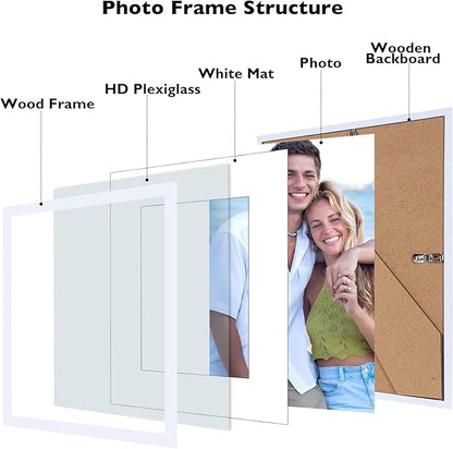 20 Packs Picture Frames Collage Wall Decor for Wall Hanging or Tabletop Display, Gallery Wall Frame Set for Family, Multi Sizes Photo Frames Collage Including 3Pcs 8x10, 8Pcs 5x7, 9Pcs 4x6, White