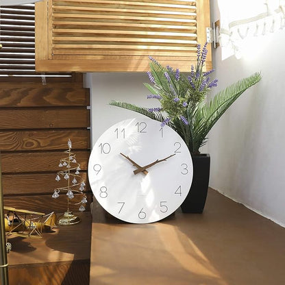 mooas Flatwood Twig Wall Clock,12" Non-Ticking Sweep Movement Decorative Battery Operated Simple Modern Wall Clock for Home Living Room Kitchen Bedroom Office School (Twig)