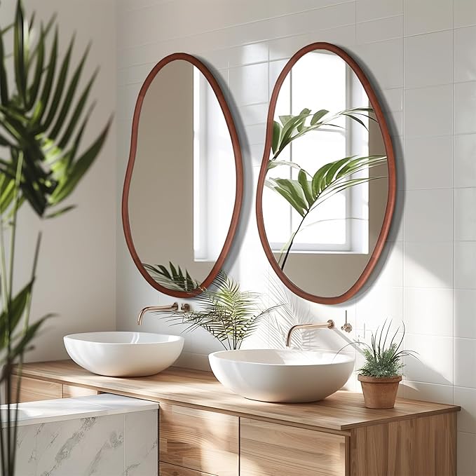 Irregular Wall Mirror Decorative Asymmetrical Mirror Abstract 32x22 inch