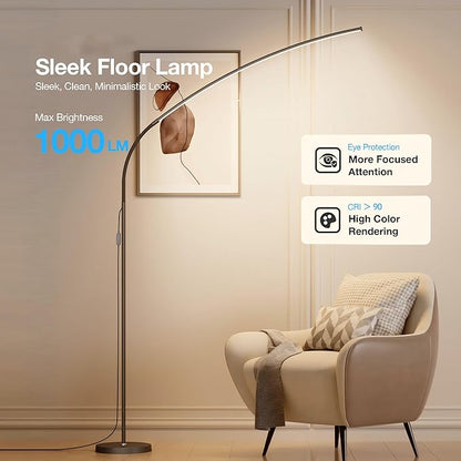 KEINVE Floor Lamp with Remote and Touch Control, 68 Inch Adjustable Standing Lamp, 3 Color Temperature Dimmable LED, Flexible Gooseneck for Reading, Living Room, Office