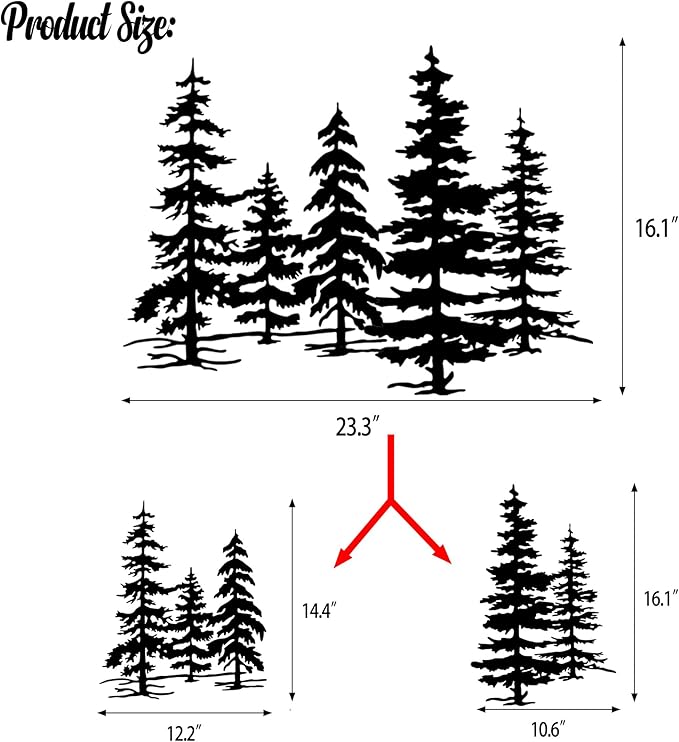 Metal Pine Tree Wall Art – Metal Tree Decor for Kitchen & Cabin, Exquisite Forest Design Home Décor, Durable and Rust-Proof（23.3 * 16.1inch）