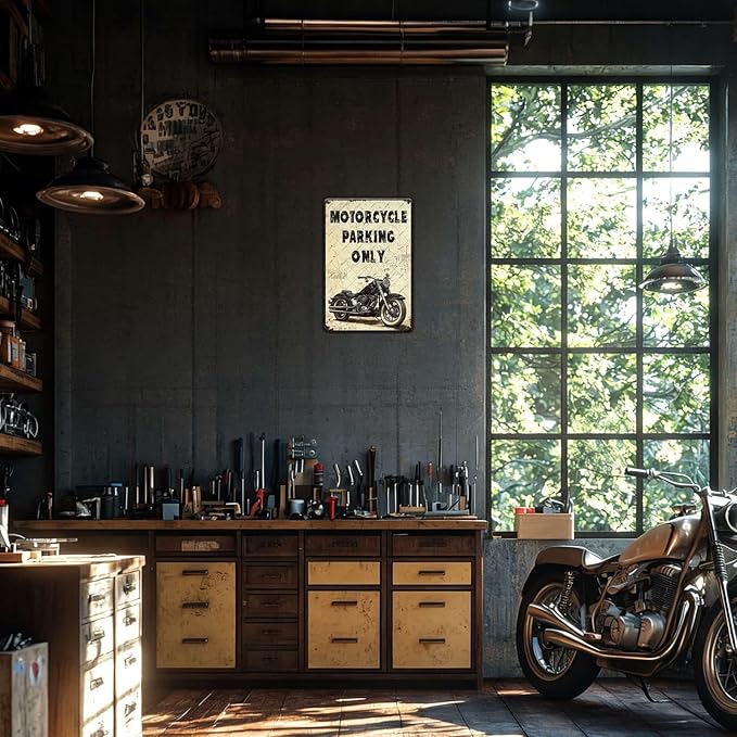 Motorcycles Metal Tin Sign The Day I Stop Riding Will Be Tin Poster Motorcycles Wall Decor Home Garage Accessories Office Man Cave Bedroom Decor 12x8 Inch