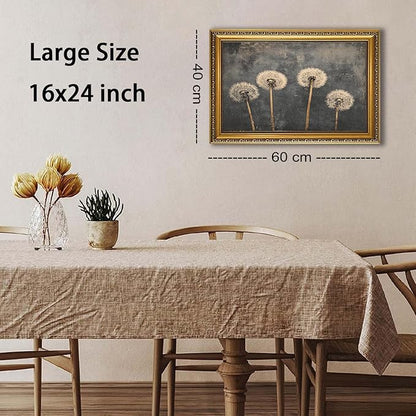 WZGZXU Gold Framed Wall Art Vintage Dandelion Wall Decor Botanical Pictures Canvas Art Farmhouse Paintings Antique Artwork For Living Room Bedroom 16x24in
