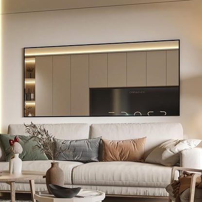 CONGUILIAO Full Length Mirror, 65" × 24" Rectangle Floor Body Standing Mirror Hanging or Leaning, Dressing Wall-Mounted for Bedroom, Living Room, Dressing Room, Balck Aluminum Alloy Frame