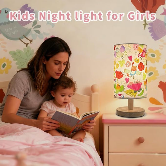 Flower Night Light for Girls - 3-Way Dimmable Boho Pink Floral Lamp for Nursery, Toddler Room, or Big Girl Bedroom, Whimsical Bedtime Reading Light, Gifts for Girls