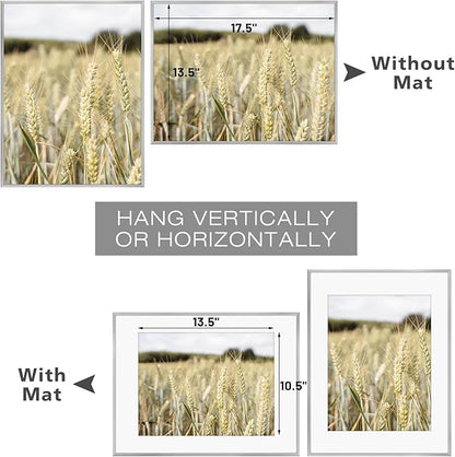 Golden State Art, Gallery Wall Frame Set of 6 - Silver 14x18 Aluminum Photo Frames with Mat for 11x14 Pictures - 14 x 18 inch Metal Frame with Real Glass Cover - Elegant Home or Office Decor