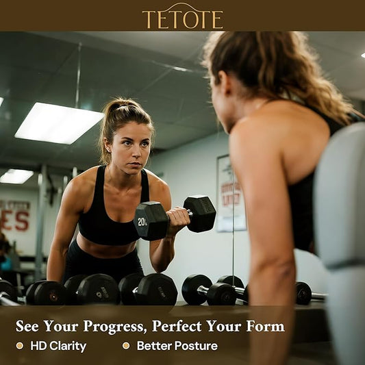TETOTE Gym Workout Mirrors for Home Gym 72" x 30" - 1PC Large Tempered Glass Exercise Fitness Mirror Wall Mounted, Frameless Full Length Mirror for Garage, Dance Studio, Yoga, Living Room