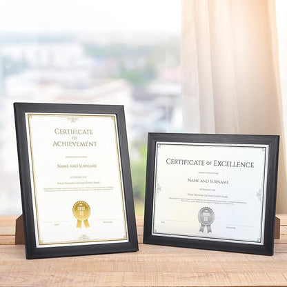 Giftgarden Black 8.5x11 Picture Frame Set of 12, Multi 8.5 x 11 Frames Bulk for Award Certificate Document Diploma, Wall or Tabletop Display