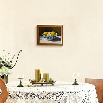 uniro Vintage Wall Art Prints, Vintage Lemons Bowl Still Life Canvas Art Prints Painting, Antique Fruit Wall Art Picture, Rustic Kitchen Art Farmhouse Cottagecore Wall Decor for Kitchen, Dining Desktop Decor - ( 8" x 10"-UNFRAMED)