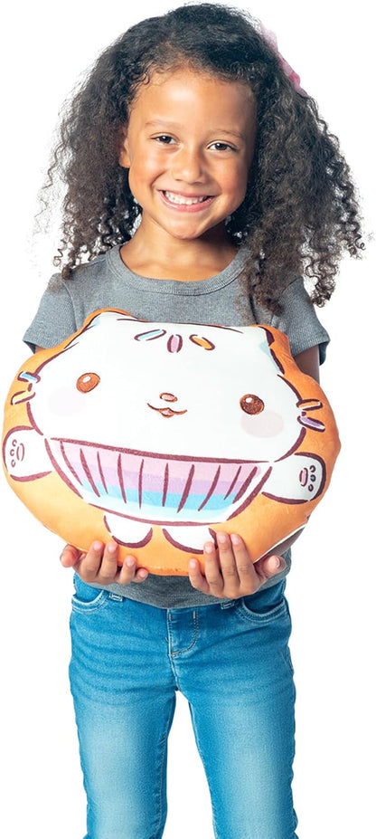 Northwest Gabby's Dollhouse Cakey Cat Cloud Pillow 12" – Plush Kids Stuffed Toy, Cute Cartoon Character, Soft Bedroom Decor, Gift for Girls & Boys