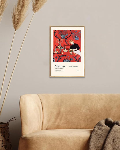Zzuyi Matisse Framed Wall Art,Vintage Matisse Pictures for Living Room,Colorful Abstract Canvas Artwork for Bedroom, Bathroom, Dining Room Decor 12x16in