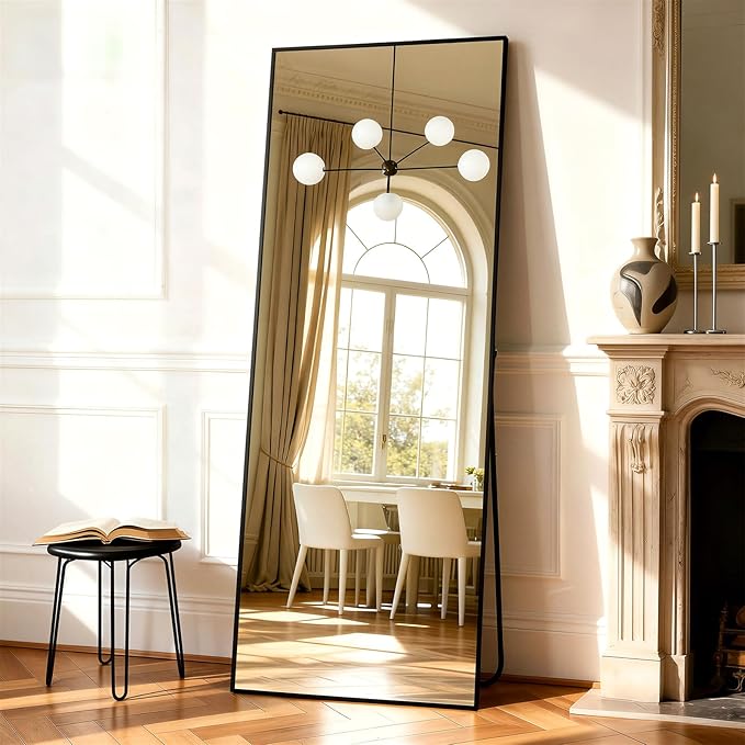 Simple Deluxe Full Length Mirror, 71"x26"Large Floor Mirrors, for Wall Door Bedroom Bathroom Living Room (Black)