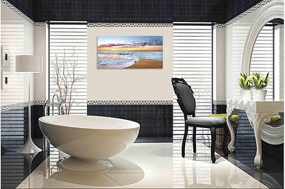 TutuBeer 1 Panels Beach Home Beach Decor for Home Beach Decorations White Beach Sunrise with Deep Blue Sky Beach Pictures of the Beach Kitchen Decor Beach Decorations for Home Decor 20" x 40" x 1
