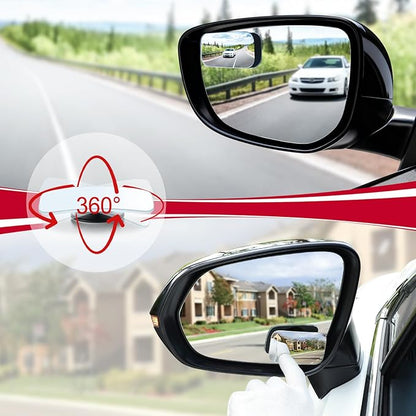 LivTee Blind Spot Mirror, Rectangle Shaped HD Glass Frameless Convex Rear View Mirror with wide angle Adjustable Stick for Cars SUV and Trucks, Pack of 2