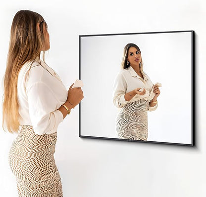 DESBING Black Bathroom Mirror for Wall, 36x40 Inch Rectangle Mirrors with Metal Frame, Modern Vanity Wall Mirror Decor for Entryway Hangs, Bathroom Living Room Horizontal or Vertical
