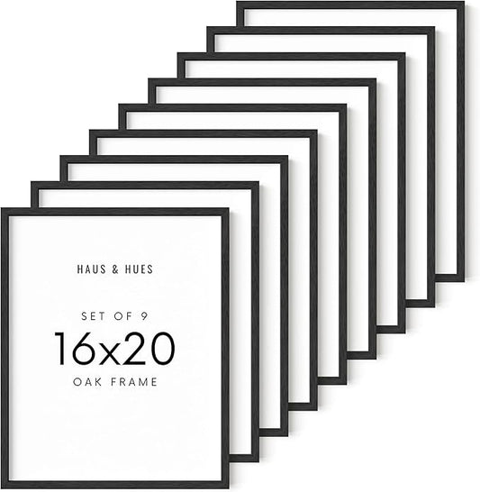 HAUS AND HUES Standalone Black Oak Frames Set of 9-16x20