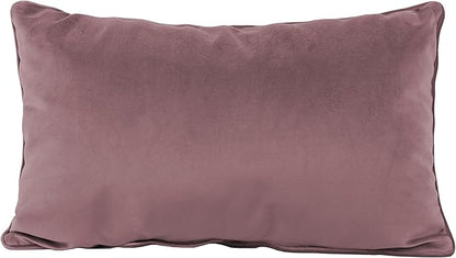 FDP 12" x 20" Velvet Rectangle Lumbar Pillow Set with Piping Decorative Throw Pillow for Home Dcor in Living Room, Bedroom or Lounge (2-Pack) - Mauve, 15159-112