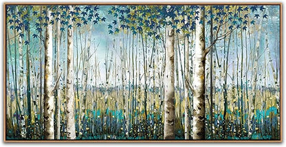 Nature Wall Art Forest Art Canvas Wall Decor Green Tree Canvas Print Artwork Decor for Living Room Landscape Pictures for Bedroom Home Office Decorations 20×40IN