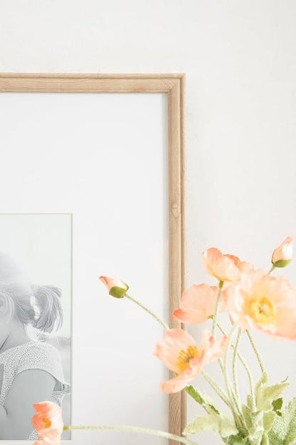 Kate and Laurel Adlynn Rectangle Picture Frame Set of 3; 16 x 20 matted to 8 x 10; Natural; Transitional Three-Piece Frame Set for Gallery Wall Frame Set in Living Room Wall Decor