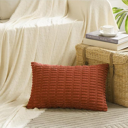 Fancy Homi 4 Packs Decorative Throw Pillow Covers for Living Room Couch Bed, Modern Farmhouse Boho Home Décor Accent Cushion Case, 24" x 14", Burnt Orange