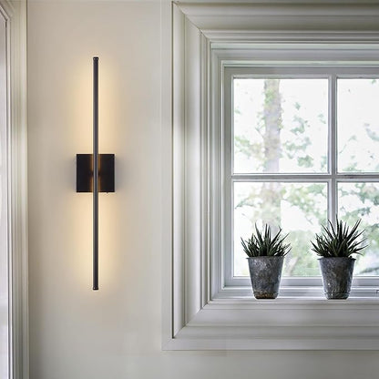 KARTOOSH 32.2 Inch 9 RGB Color Battery Operated Wireless Wall Sconces Set of Two, with Remote, Dimmable, Warm/Natural White/Daylight, Rotatable, LED Wall Light for Living Room, Bedroom, Black