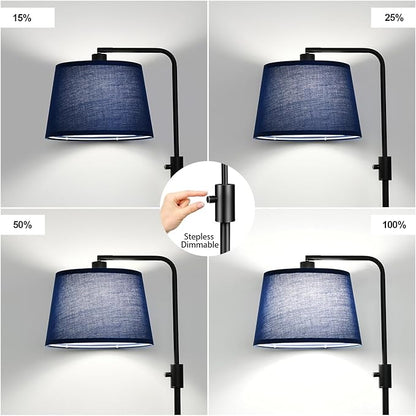 Nintiue 【Upgraded】 Dimmable Floor Lamp, 1000 Lumens LED Edison Bulb Included, Modern Arc Standing Tall Floor Lamp for Living Room Bedroom Office Dining Room - Blue