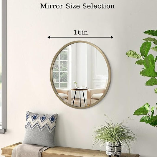 AOAOPQ Mirror Wall for Bathroom Metal Brushed Frame Wall Mounted Home Living Room Entryway Bedroom Bronze